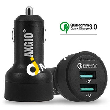 Axgio Black 36W Dual Usb Car Charger With 1 Cable Powerdrive For Car - Imported From Uk